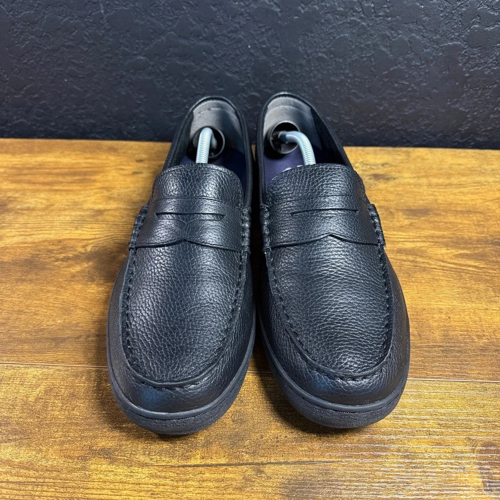 Cole Haan Nantucket C14589 Black Pebbled Leather Penny Loafer Mens Size 12M